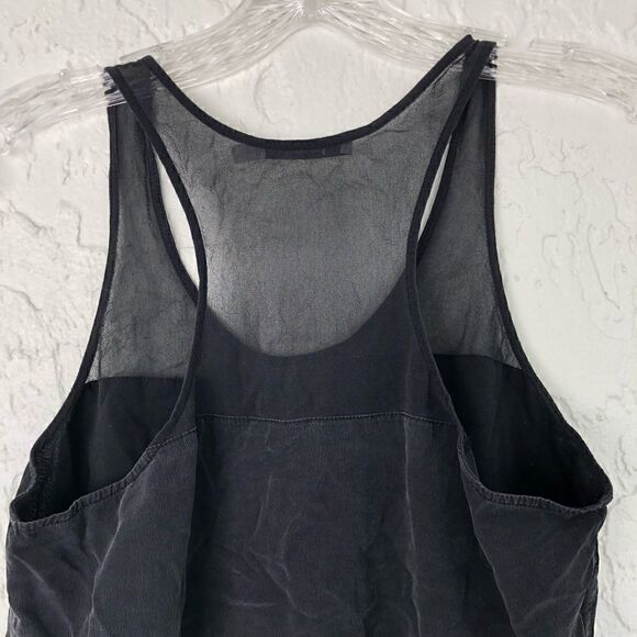 ALEXANDER WANG Black Silk Sheer Tank Top Size XS - Picture 6 of 9